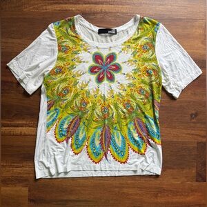 Love Moschino Graphic Studded Flower Short Sleeve